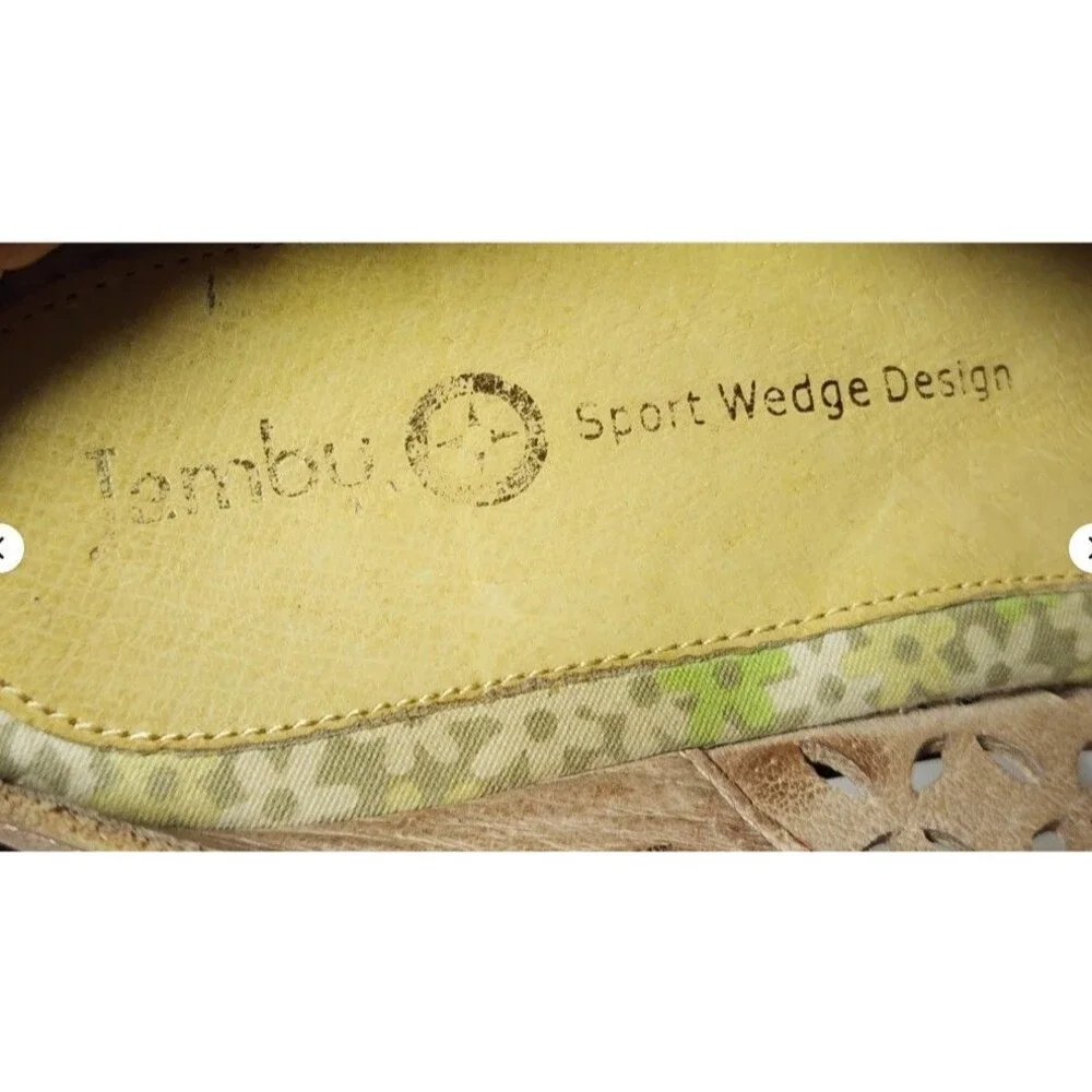 Jambu 'Journey Encore' Wedge Mary Jane Clogs Size 7 Boho Artsy Leather Y2K